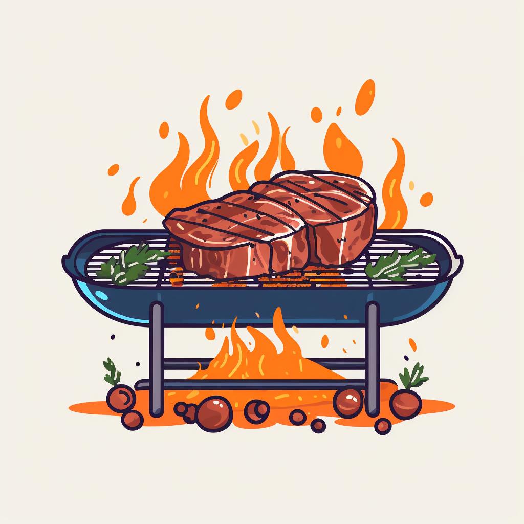 Searing meat on a grill